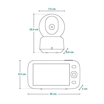 Lionelo - Babyfoon met monitor BABYLINE 9.1 5V 3600 mAh