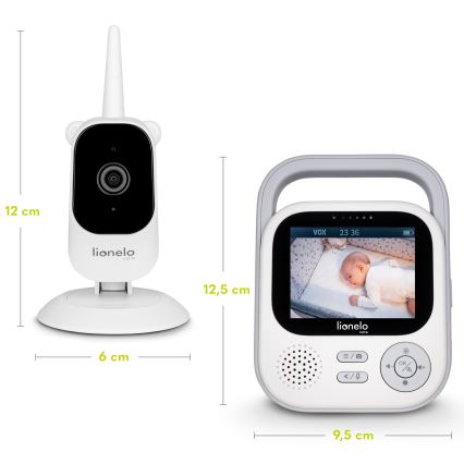 Lionelo - Babymonitor met scherm BABYLINE 3.2, 5V, 2600 mAh