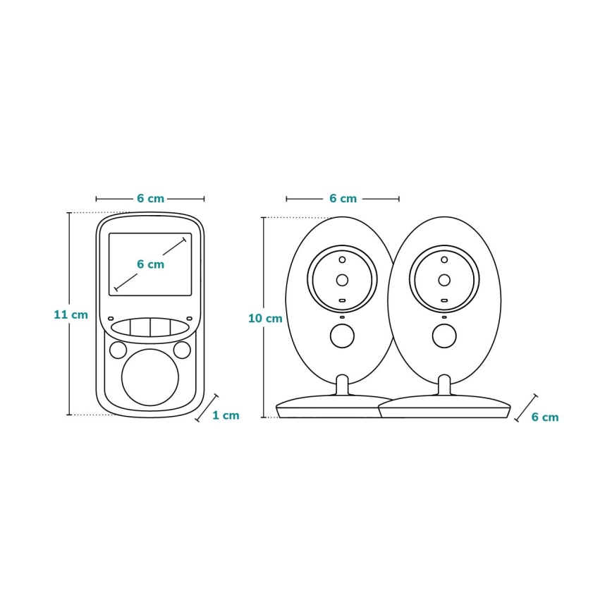 Lionelo - Babymonitor met scherm BABYLINE 5.1 230V 1000 mAh