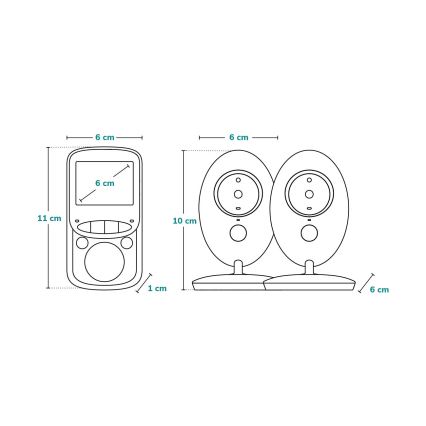 Lionelo - Babyphone BABYLINE 5.1 avec écran, 230V, 1000 mAh