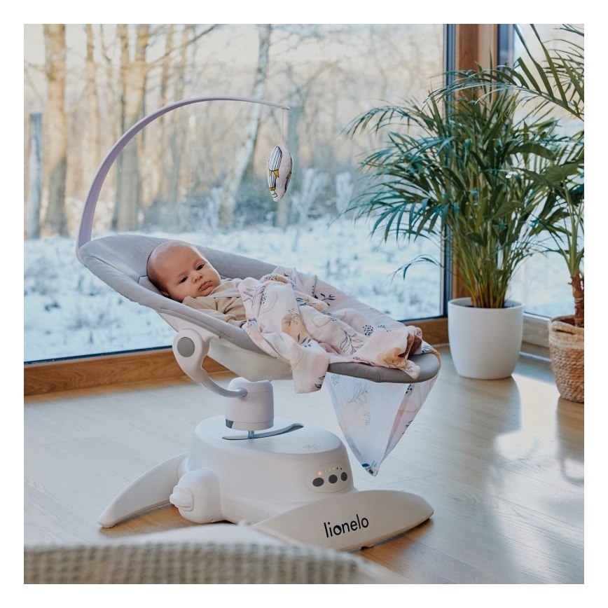 Lionelo - Babyschommel IRIS met melodie, 4xAA, Beige Sand