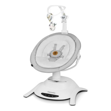 Lionelo - Babyschommel met melodie BELLA Grey Concrete + afstandsbediening