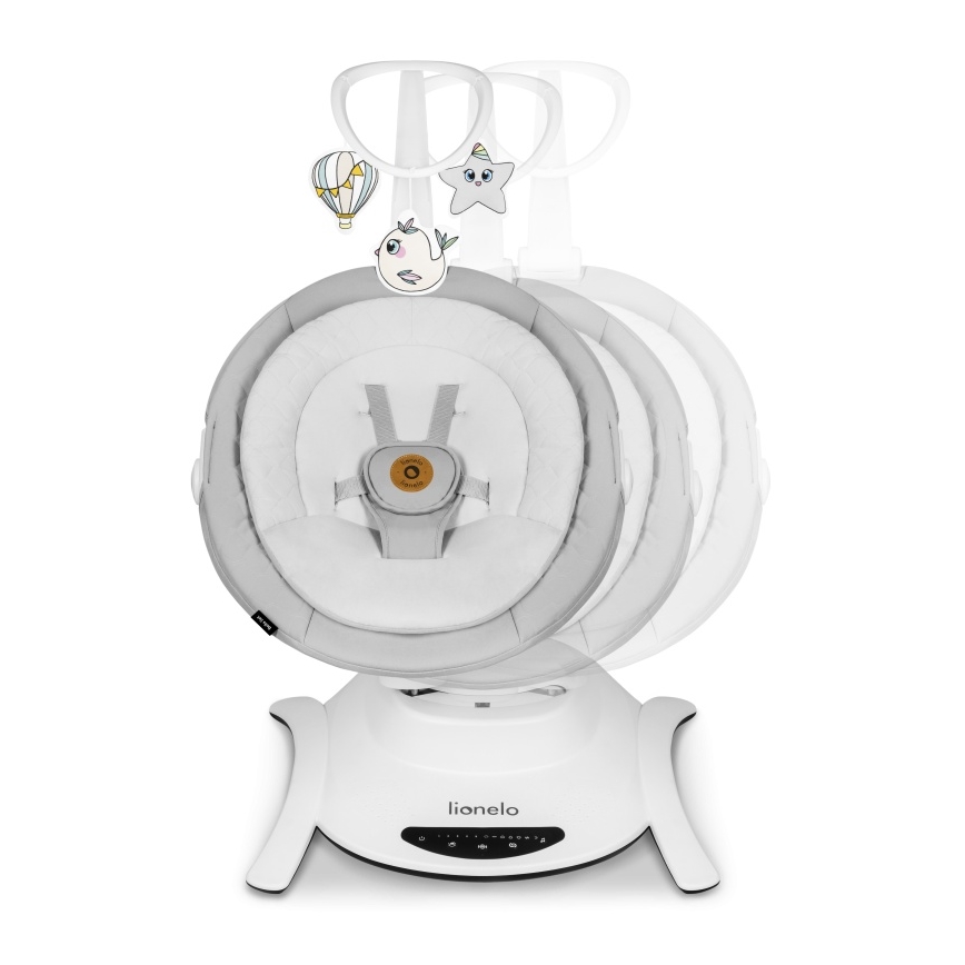 Lionelo - Babyschommel met melodie BELLA Grey Concrete + afstandsbediening