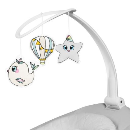 Lionelo - Babyschommel met melodie BELLA Grey Concrete + afstandsbediening