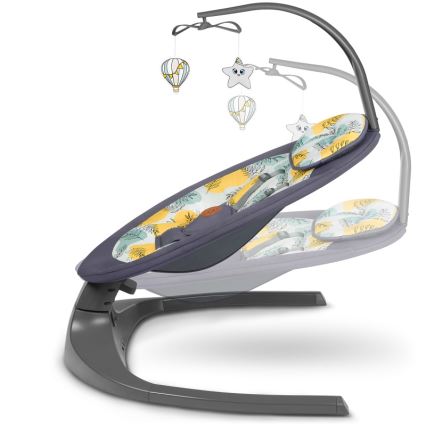 Lionelo - Babyschommel met melodie RALF 4xAA Grey Concrete + afstandsbediening