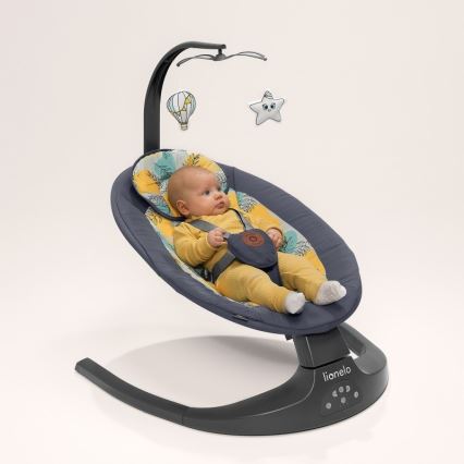 Lionelo - Babyschommel met melodie RALF 4xAA Grijs grafiet + afstandsbediening
