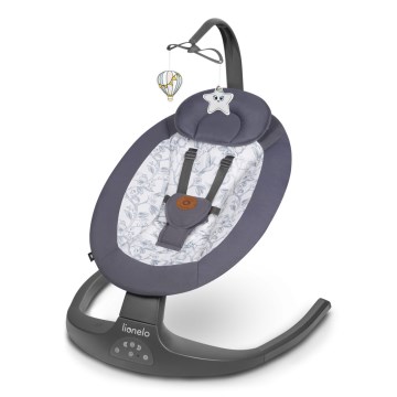 Lionelo - Babyschommel met melodie RALF 4xAA Grijs/Wit + afstandsbediening