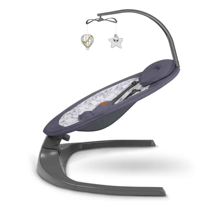 Lionelo - Babyschommel met melodie RALF 4xAA Grijs/Wit + afstandsbediening