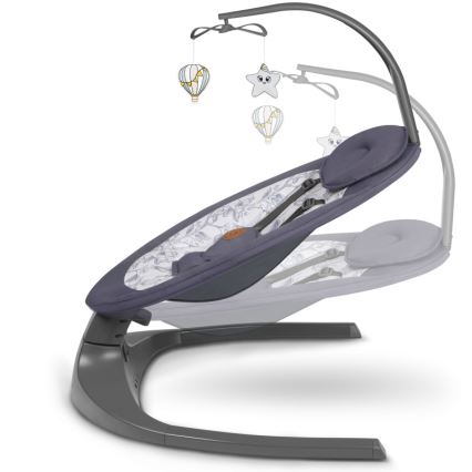 Lionelo - Babyschommel met melodie RALF 4xAA Grijs/Wit + afstandsbediening