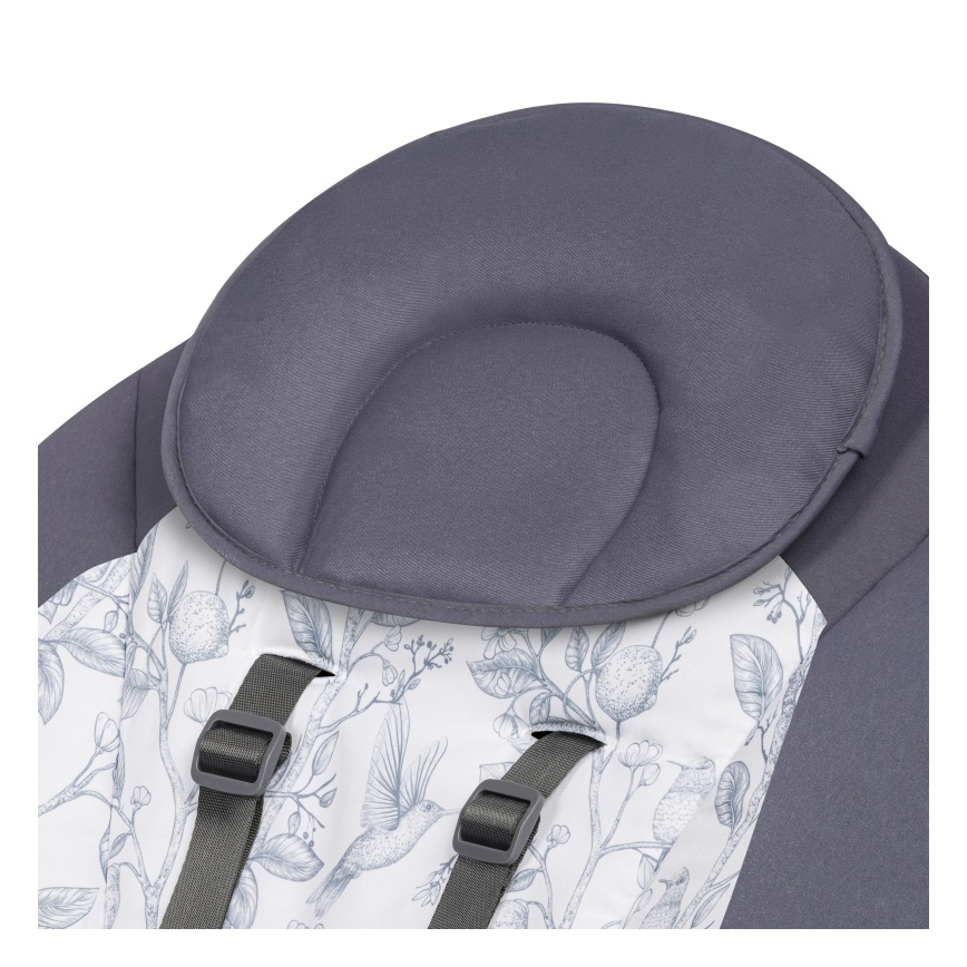 Lionelo - Babyschommel met melodie RALF 4xAA Grijs/Wit + afstandsbediening