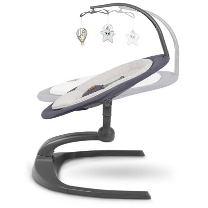 Lionelo - Babyschommel met melodie RINA 4xAA Grey Concrete + afstandsbediening