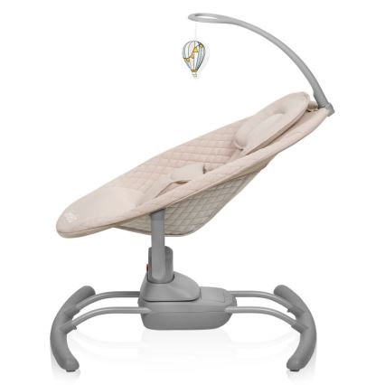 Lionelo - Babyschommel met melodie RIO, 4xC, Beige Latte + afstandsbediening