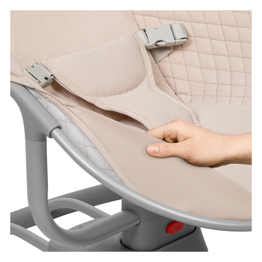 Lionelo - Babyschommel met melodie RIO, 4xC, Beige Latte + afstandsbediening