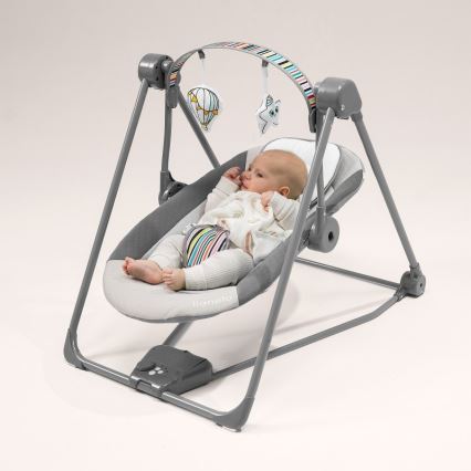 Lionelo - Babyschommel OTTO 4xLR14 Cozy Grey