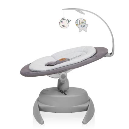Lionelo - Babywip met melodie MELL Grey Stone 4xAA + afstandsbediening