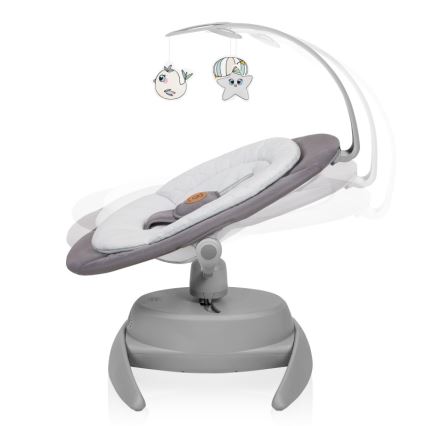 Lionelo - Babywip met melodie MELL Grey Stone 4xAA + afstandsbediening