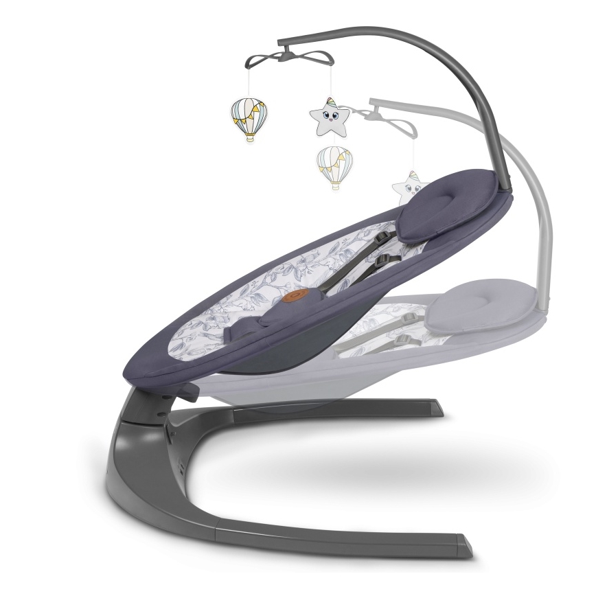 Lionelo - Babywip met melodie RALF 4xAA Grijs/Wit + afstandsbediening