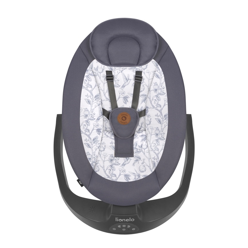 Lionelo - Babywip met melodie RALF 4xAA Grijs/Wit + afstandsbediening