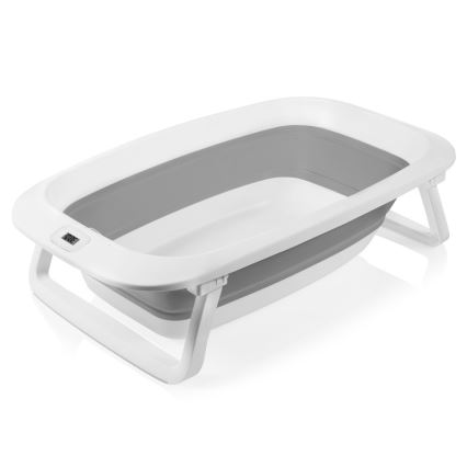 Lionelo - Baignoire pliable pour bébé avec thermomètre BABY BUBBLE 2x LR44 Grey Dove
