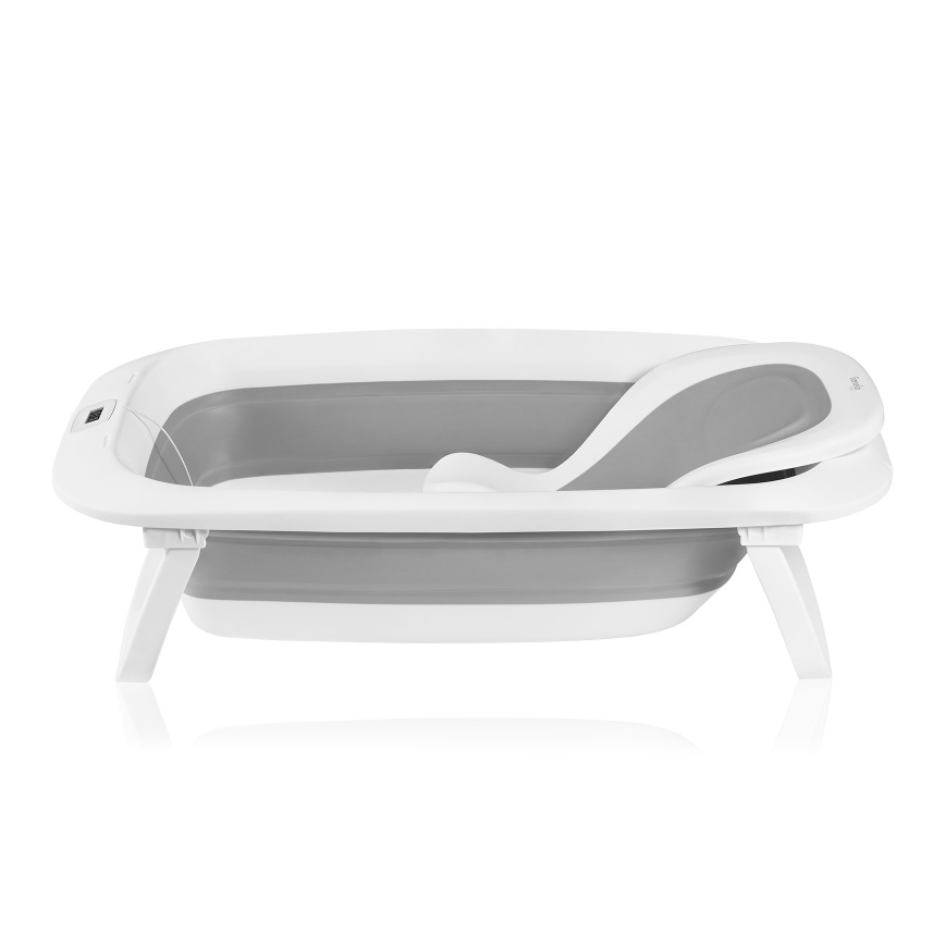 Lionelo - Baignoire pliable pour bébé avec thermomètre BABY BUBBLE 2x LR44 Grey Dove