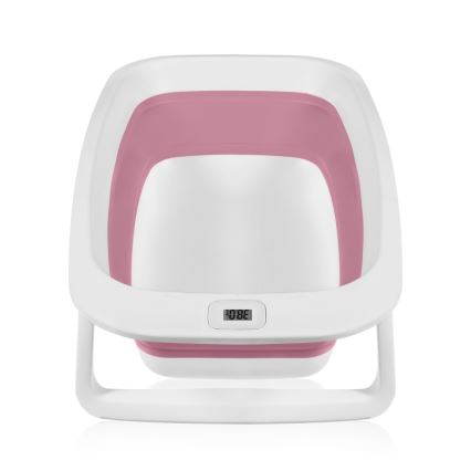 Lionelo - Baignoire pliante pour bébé avec thermomètre BABY BUBBLE 2x LR44 Rose Magnolia