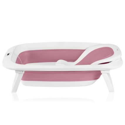 Lionelo - Baignoire pliante pour bébé avec thermomètre BABY BUBBLE 2x LR44 Rose Magnolia