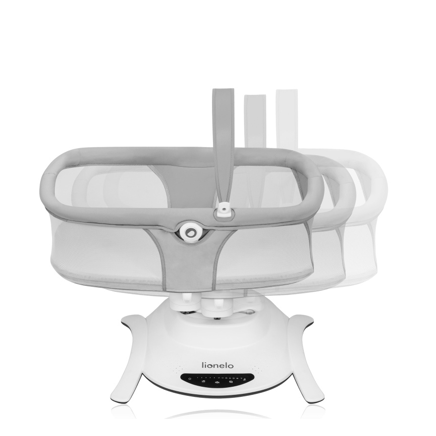 Lionelo - Balancelle 2 en 1 BELLA pour bébé avec mélodies 4xAA Gris Béton + télécommande