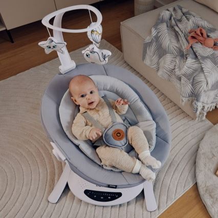 Lionelo - Balancelle musicale pour bébé BELLA Gris Béton + télécommande