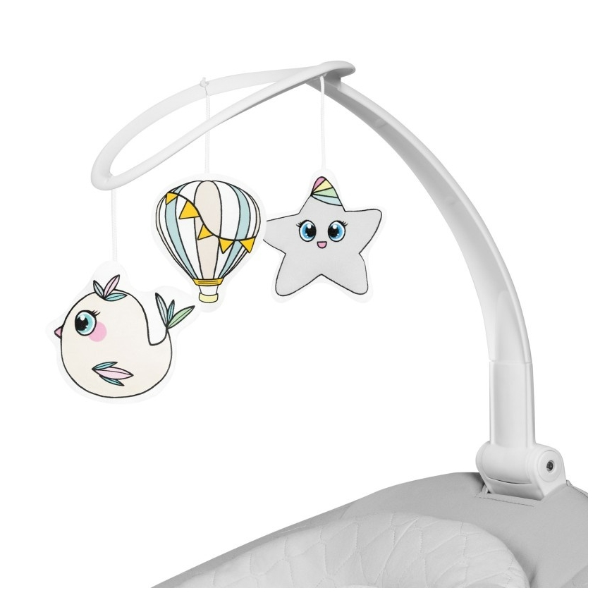 Lionelo - Balancelle musicale pour bébé BELLA Gris Béton + télécommande