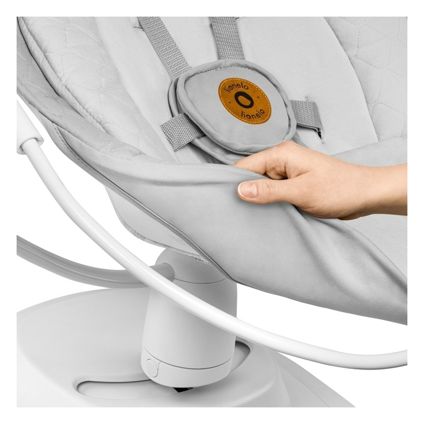 Lionelo - Balancelle musicale pour bébé BELLA Gris Béton + télécommande