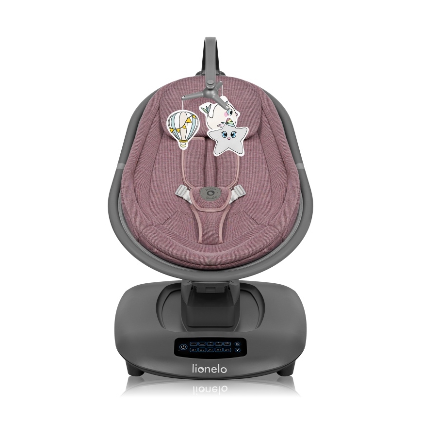 Lionelo - Balancelle musicale pour bébé BLOSSOM Rose mauve + télécommande