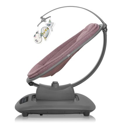 Lionelo - Balancelle musicale pour bébé BLOSSOM Rose mauve + télécommande