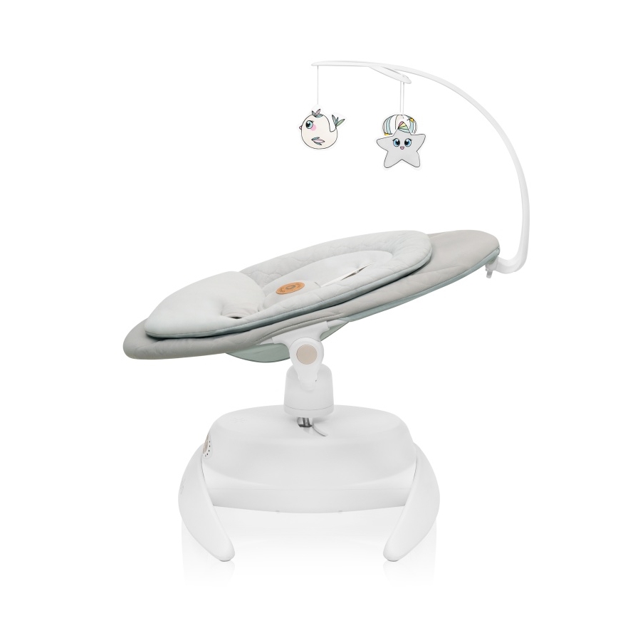Lionelo - Balancelle musicale pour bébé MELL beige sable 4xAA + télécommande