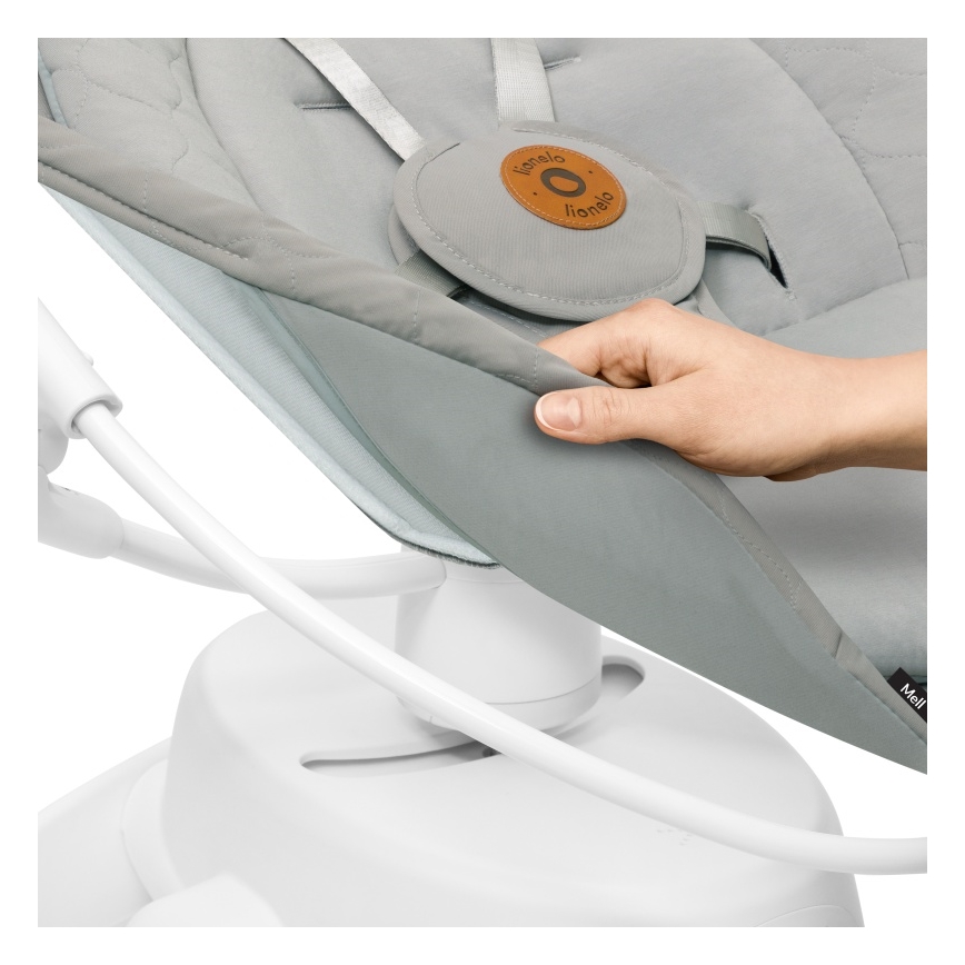 Lionelo - Balancelle musicale pour bébé MELL beige sable 4xAA + télécommande