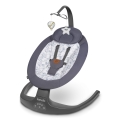 Lionelo - Balancelle musicale pour bébé RALF 4xAA Gris et blanc + télécommande