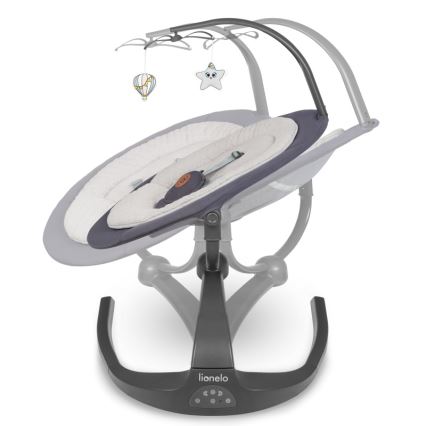 Lionelo - Balancelle musicale pour bébé RINA 4xAA Gris Concrete + télécommande