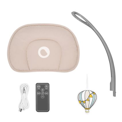 Lionelo - Balancelle musicale pour bébé RIO 4xC Beige Latte + télécommande
