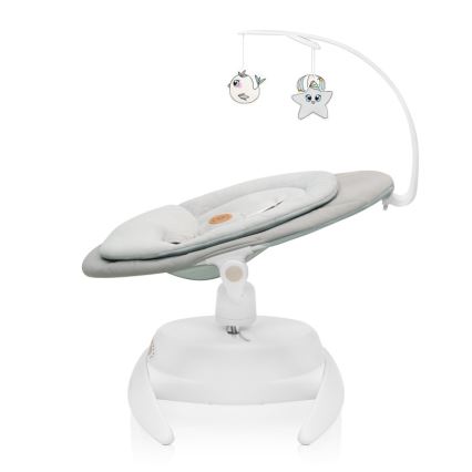 Lionelo - Balancelle pour bébé avec mélodie MELL Beige Sable 4xAA + télécommande