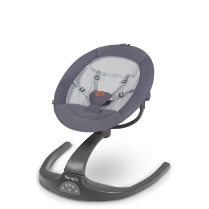 Lionelo - Balancelle pour bébé avec mélodie RINA 4xAA Gris béton + télécommande