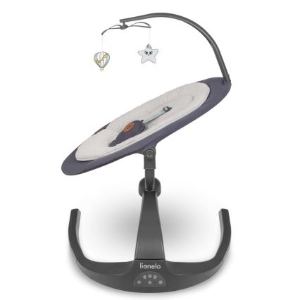 Lionelo - Balancelle pour bébé avec mélodie RINA 4xAA Gris béton + télécommande