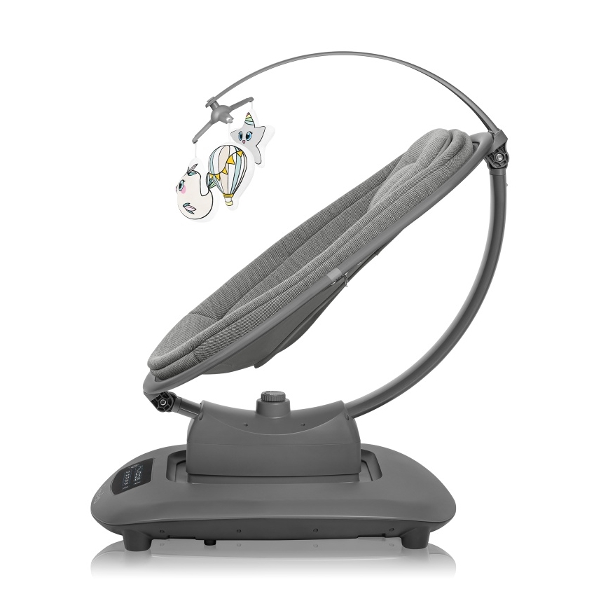 Lionelo - Balancelle pour bébé BLOSSOM Gris Concrete avec mélodie et télécommande