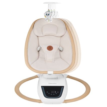 Lionelo - Balancelle pour bébé musicale OLIVIA Beige naturel + télécommande