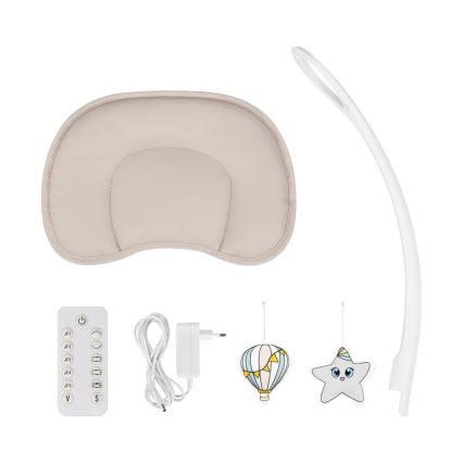 Lionelo - Balancelle pour bébé OLIVIA Beige naturel avec mélodie + télécommande