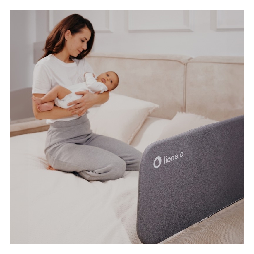 Lionelo - Barrière de sécurité pour lit LORA gris foncé