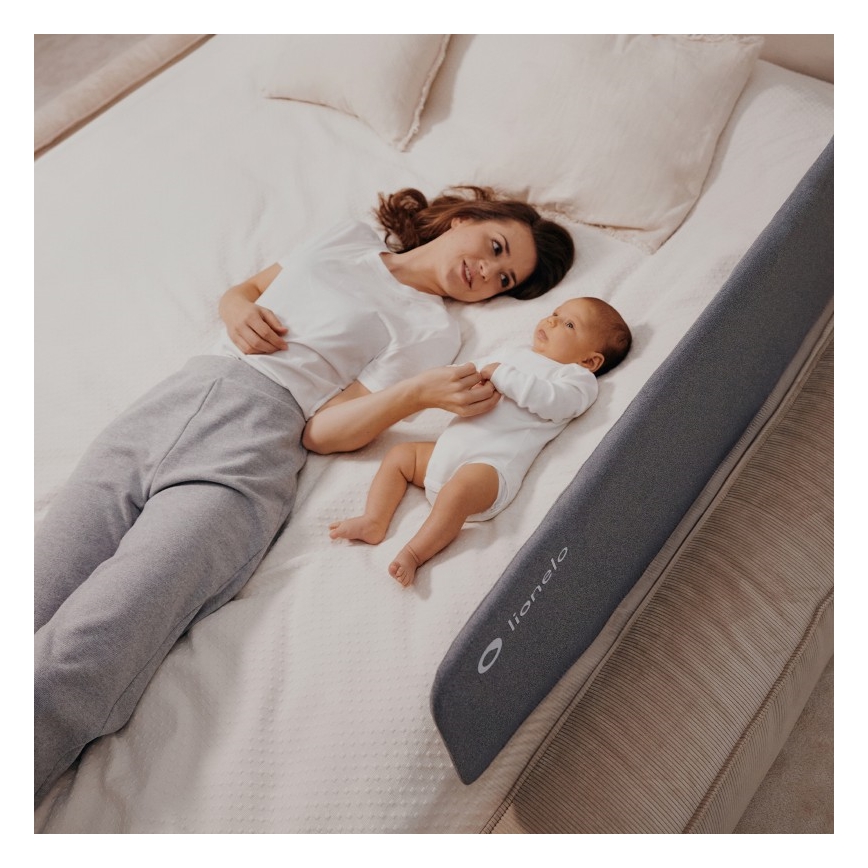 Lionelo - Barrière de sécurité pour lit LORA gris foncé