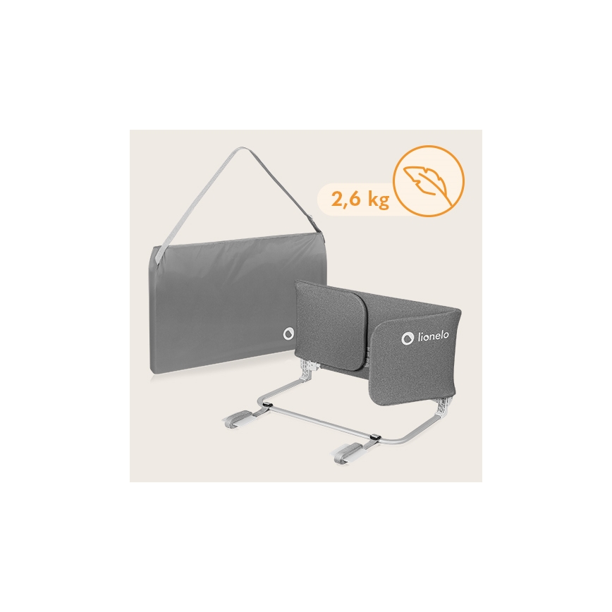 Lionelo - Barrière de sécurité pour lit LORA XL gris foncé