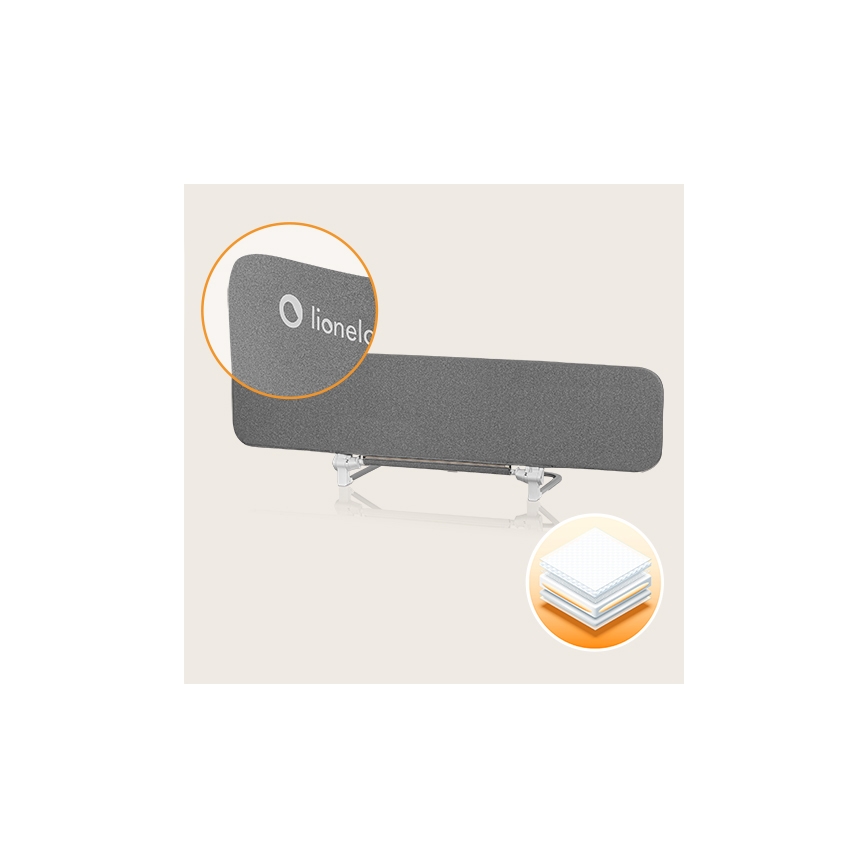 Lionelo - Barrière de sécurité pour lit LORA XL gris foncé