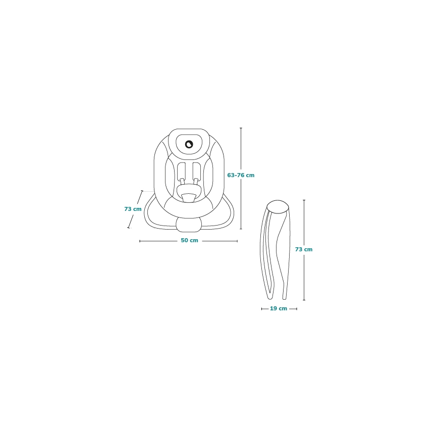 Lionelo - Berceuse vibrante pour bébé avec melodie PASCAL gris/turquoise