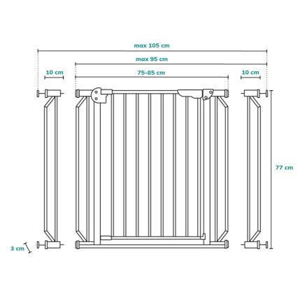 Lionelo - Beveiligingsbarrière TRUUS SLIM LED wit