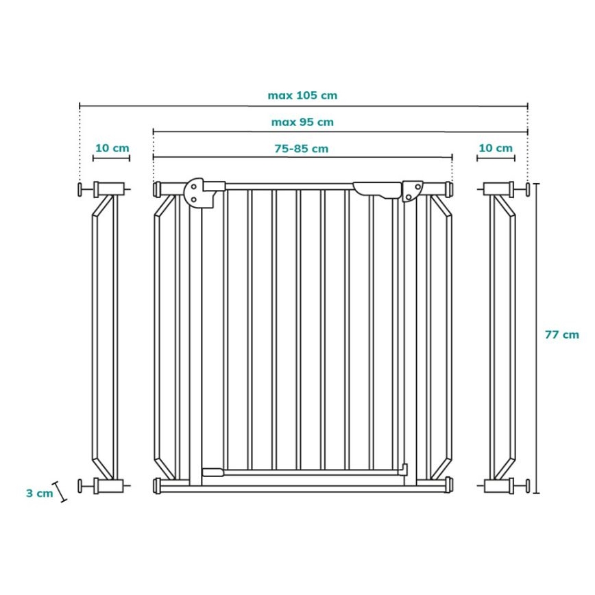 Lionelo - Beveiligingsbarrière TRUUS SLIM LED wit